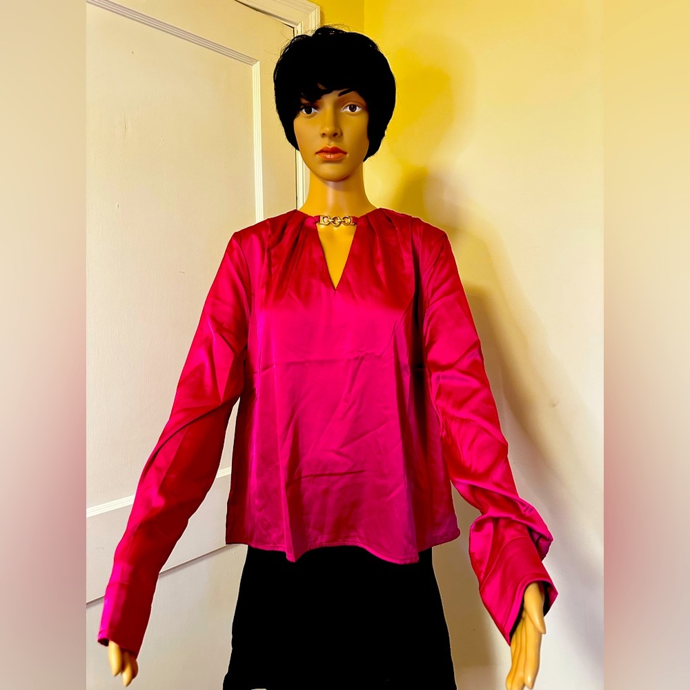 NWOT - SHEIN  Neckline Satin Blouse - US Size XL